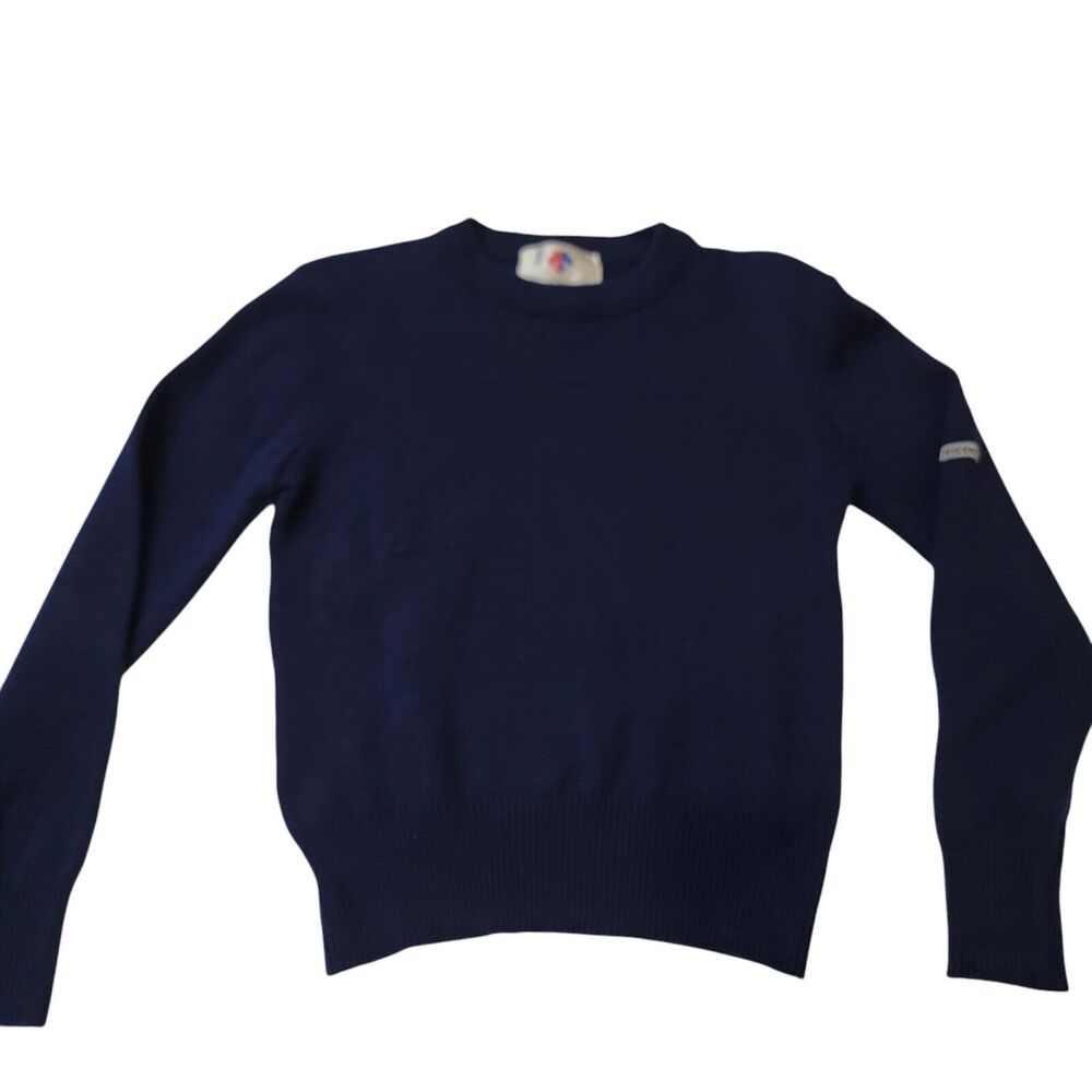 Descente Sweater Boys *Medium Blue Crewneck Jersey Pullover Logo Preppy Ski